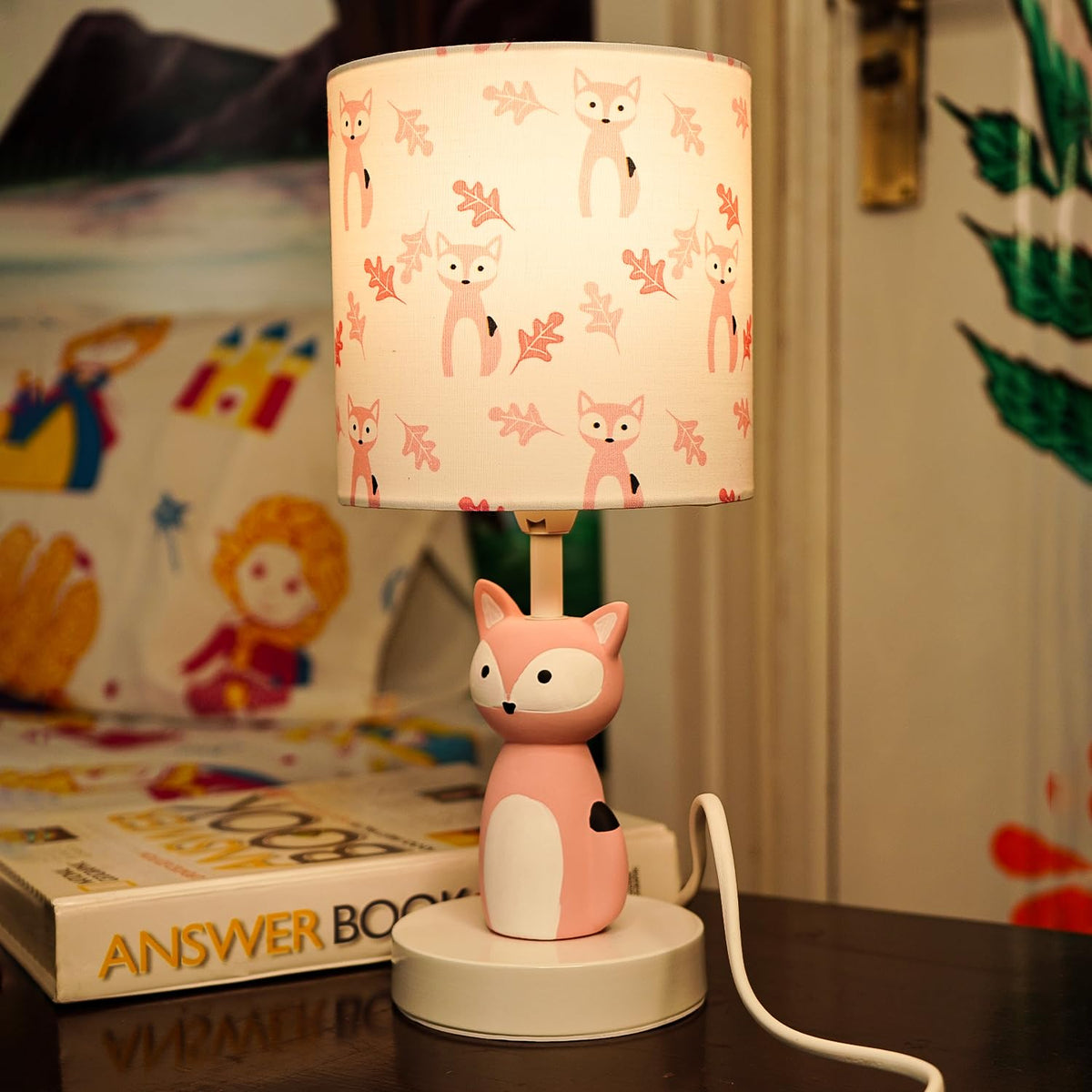 Ekhasa Ceramic Side Table Lamp for Kids Bedroom | Bedside Night Lamps for Children | Aesthetic Table Lamp for Girls & Boys Study Table & Kids Room | Cute Small Beautiful Bed Side Reading Light Lamp