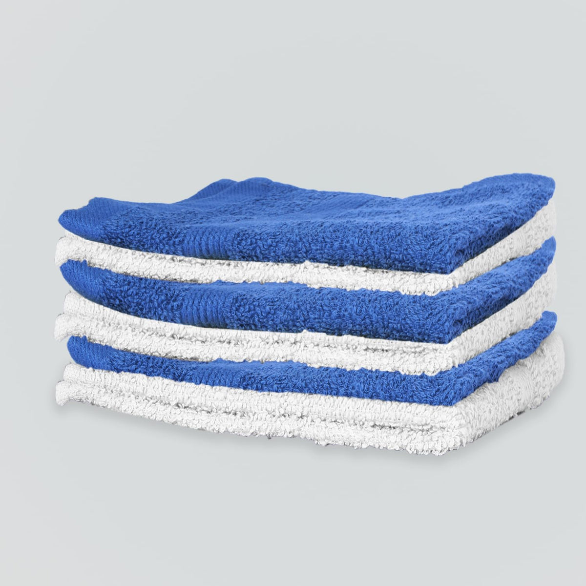 Kuber Industries 525 GSM Cotton Hand Towels |Super Soft, Quick Absorbent & Anti-Bacterial|Gym & Workout Towels|Pack of 6 (Blue & Ivory)