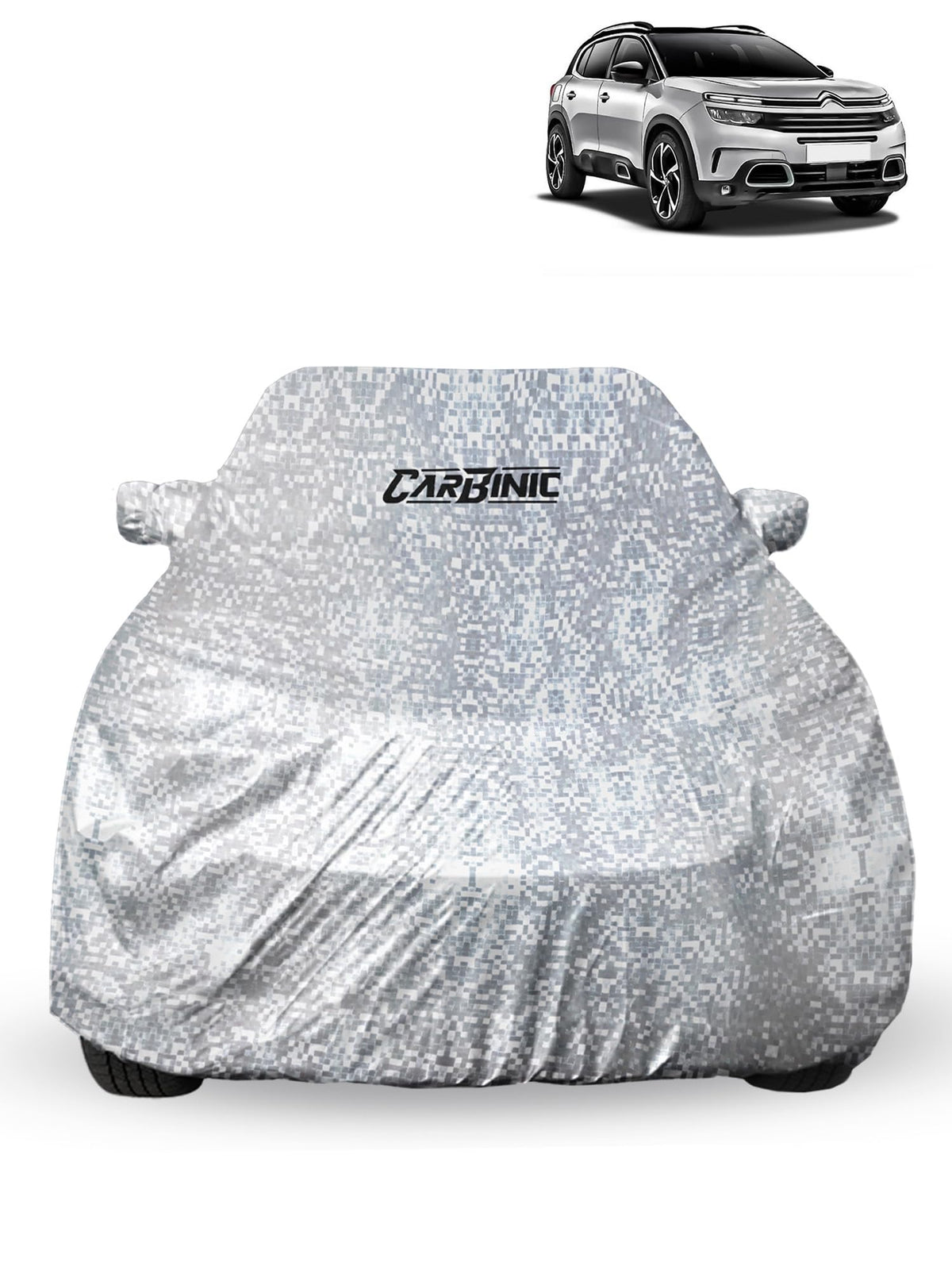 CARBINIC Car Cover for Citroen C5 Aircross 2021 Waterproof (Tested) and Dustproof UV Heat Resistant Outdoor Protection with Triple Stitched Fully Elastic Surface