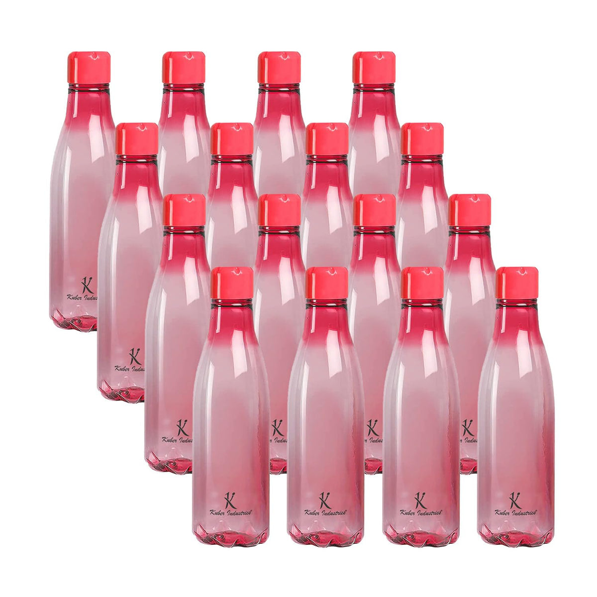 Kuber Industries BPA Free Plastic Water Bottles | Unbreakable, Leak Proof, 100% Food Grade Plastic | For Kids & Adults | Refrigerator Plastic Bottle Set of 4|PINK (Pack Of 4)