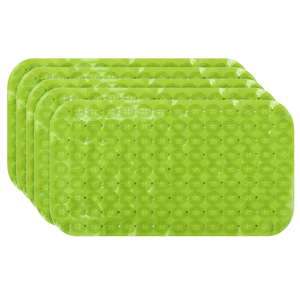Kuber Industries Bath Mat | PVC Bathroom Mat | Shower Bath Mat | Floor Tub Mat | Foot Massager Mat | Anti-Skid Shower Bathroom Mat | B-02C |Pack of 5| Green