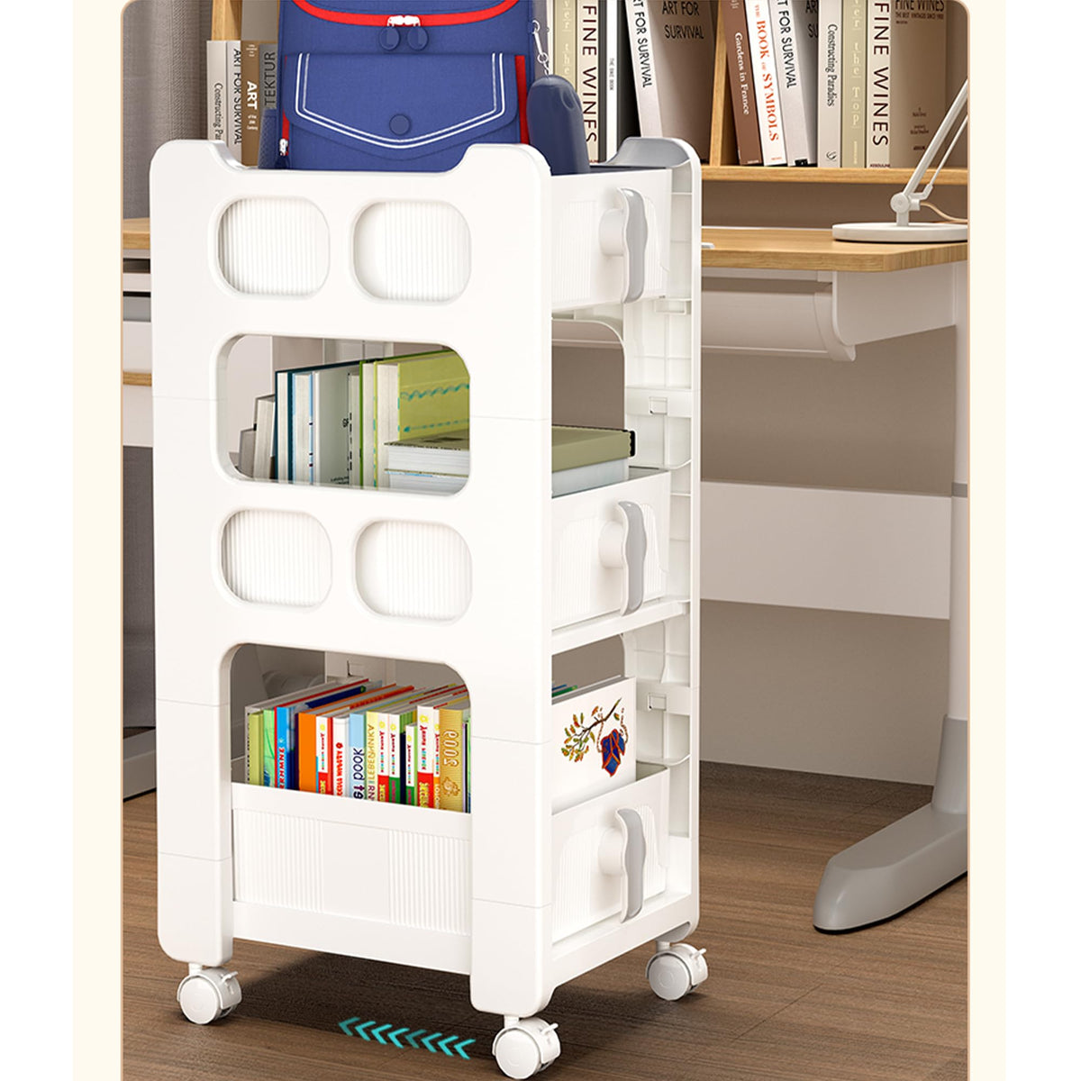 Urbane Home Multipurpose Trolley Storage Organiser | 3 Layer Shelf | Trolley with Wheels for Kitchen Accessories | Large Capacity, Easy Installation, Space Saving | 6401 | White