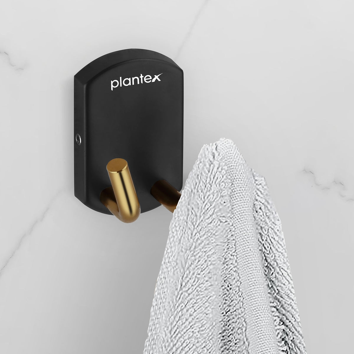 Plantex 304 Grade Stainless Steel Robe Hook/Cloth-Towel Hanger/Door Hanger-Hook/Bathroom Accessories - Parv (Gold & Black)