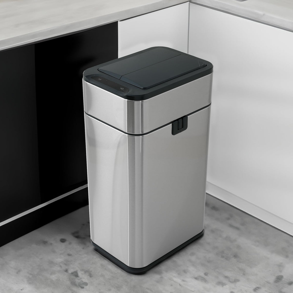 The Better Home 20L Dustbin For Kitchen | Dustbin For Bathroom | 49cm Automatic Smart Sensor Dustbin For Bedroom | Steel Dustbin With Lid | Dustbin For Office | Garbage Bin - Silver