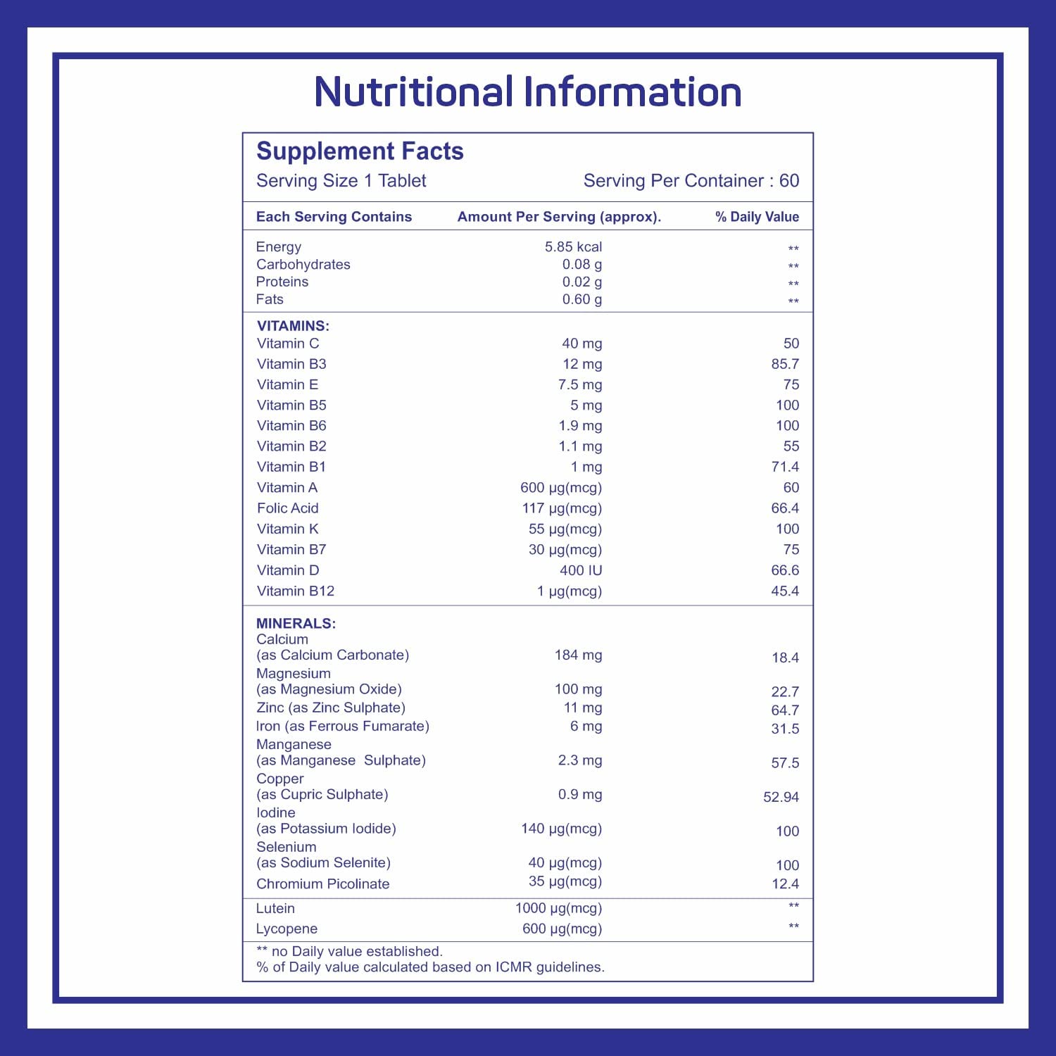 Healthvit Multivitamins for Men - Immune Boosting Support