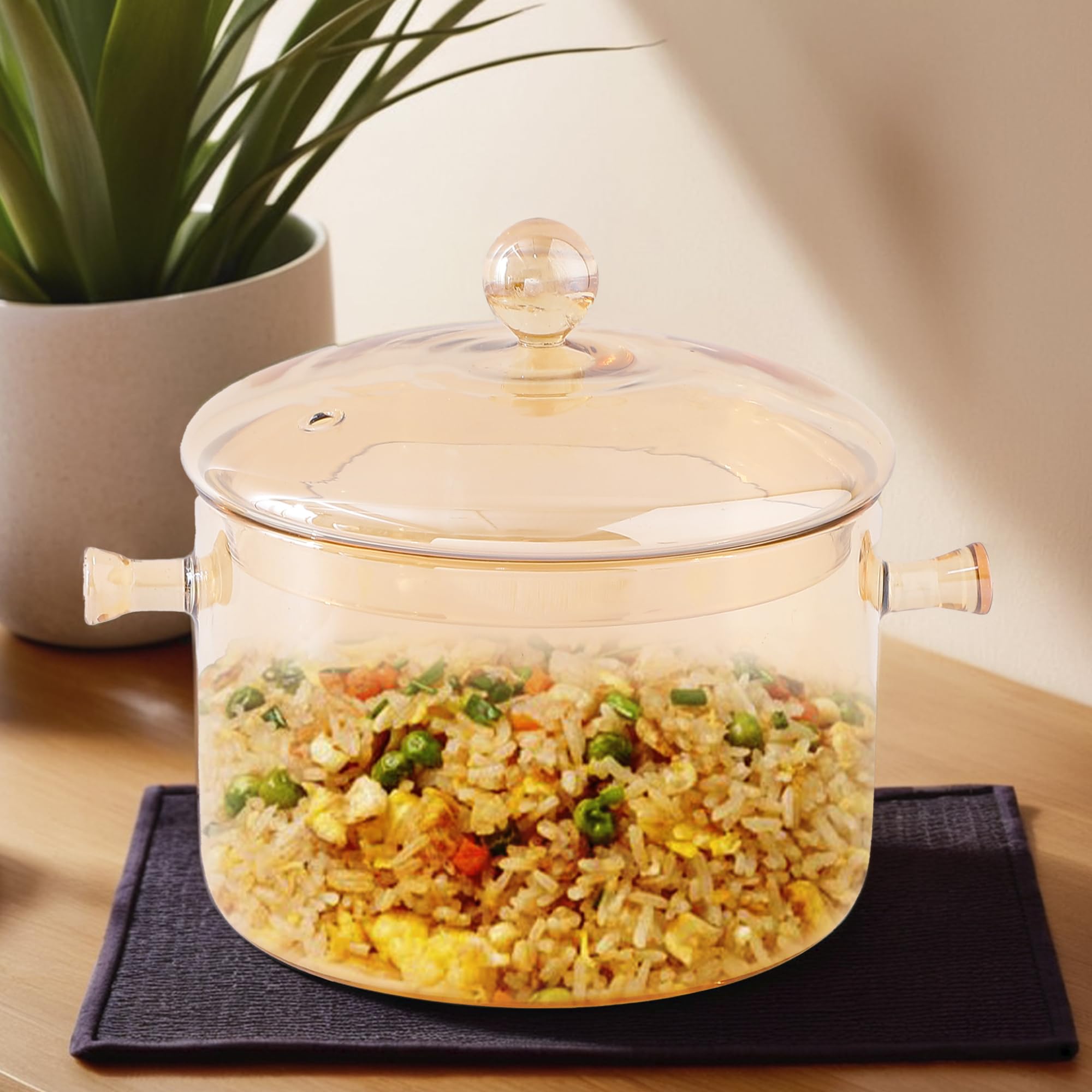 Cwc Glass Cooking Pot Buy Combo: 1.7L Borosilicate Glass Cooking Pot with Lid – GlobalBees Shop