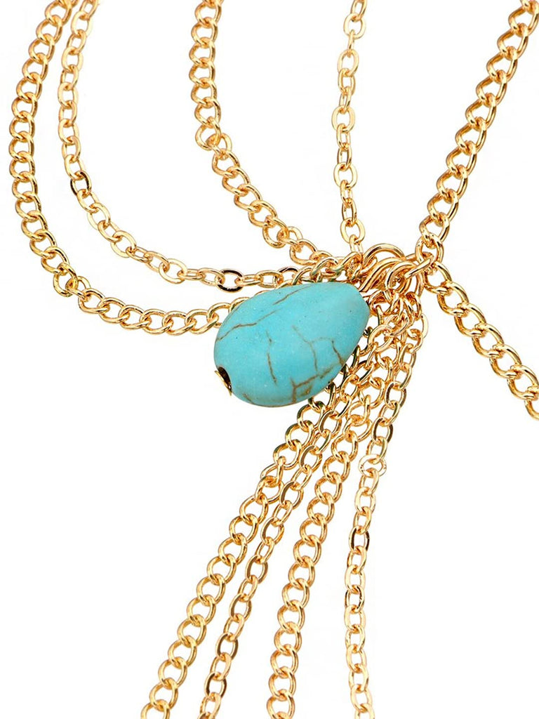 Yellow Chimes Head Chain for Women and Girls | Gold Toned Multilayer ...