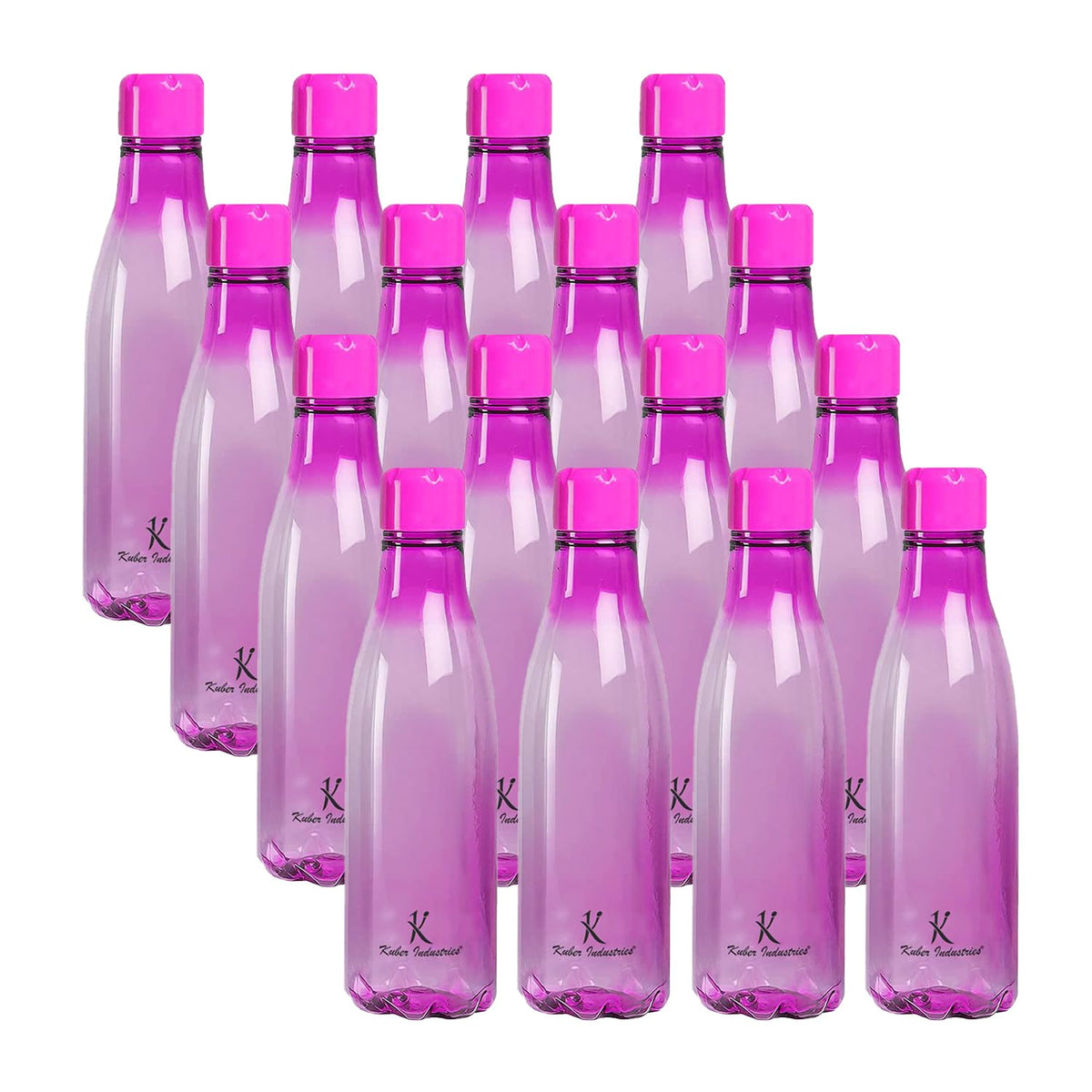 Kuber Industries BPA Free Plastic Water Bottles | Unbreakable, Leak Proof, 100% Food Grade Plastic | For Kids & Adults | Refrigerator Plastic Bottle Set of 4|PURPLE (Pack Of 4)