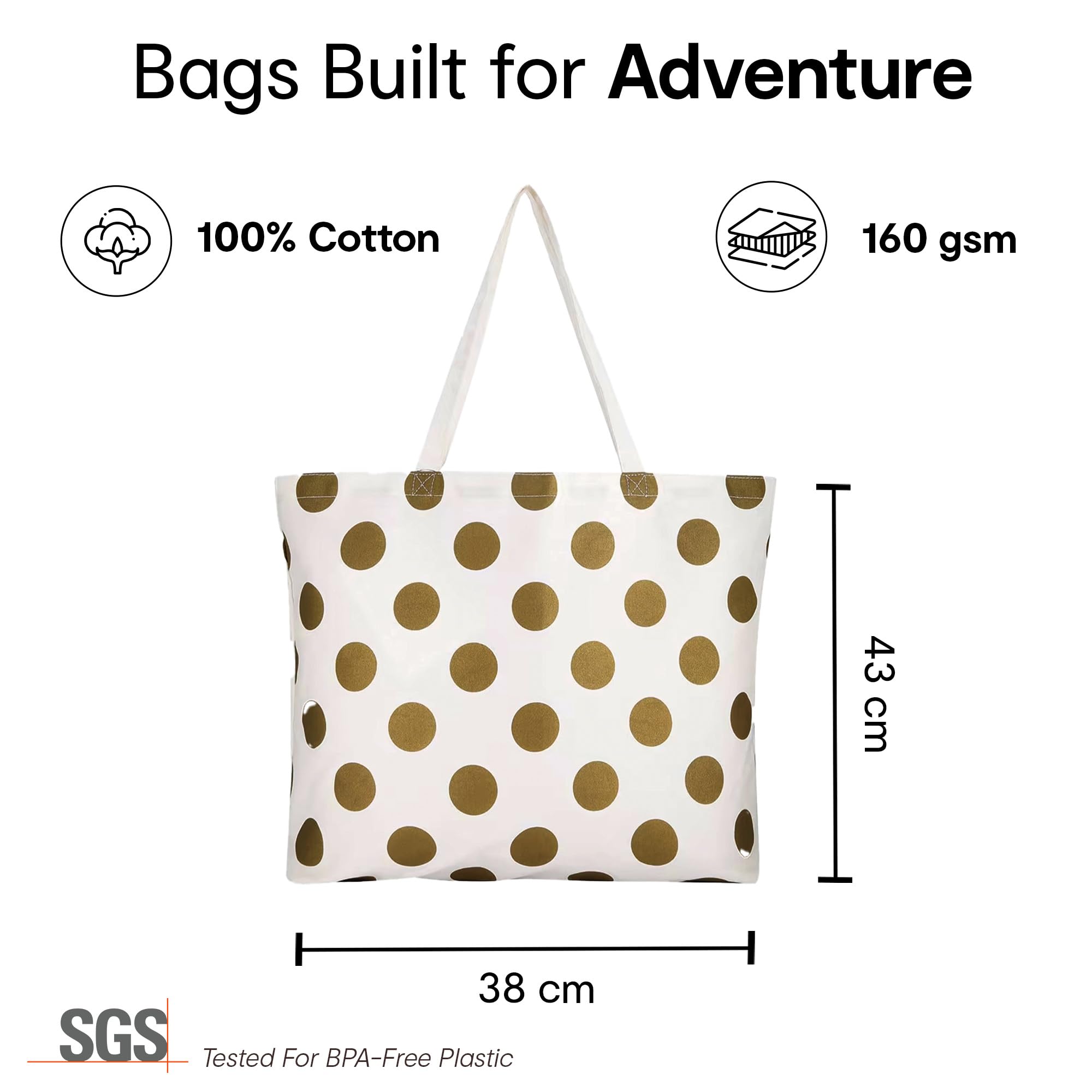 Anko Spotted Cotton Canvas Bag - Everyday Storage