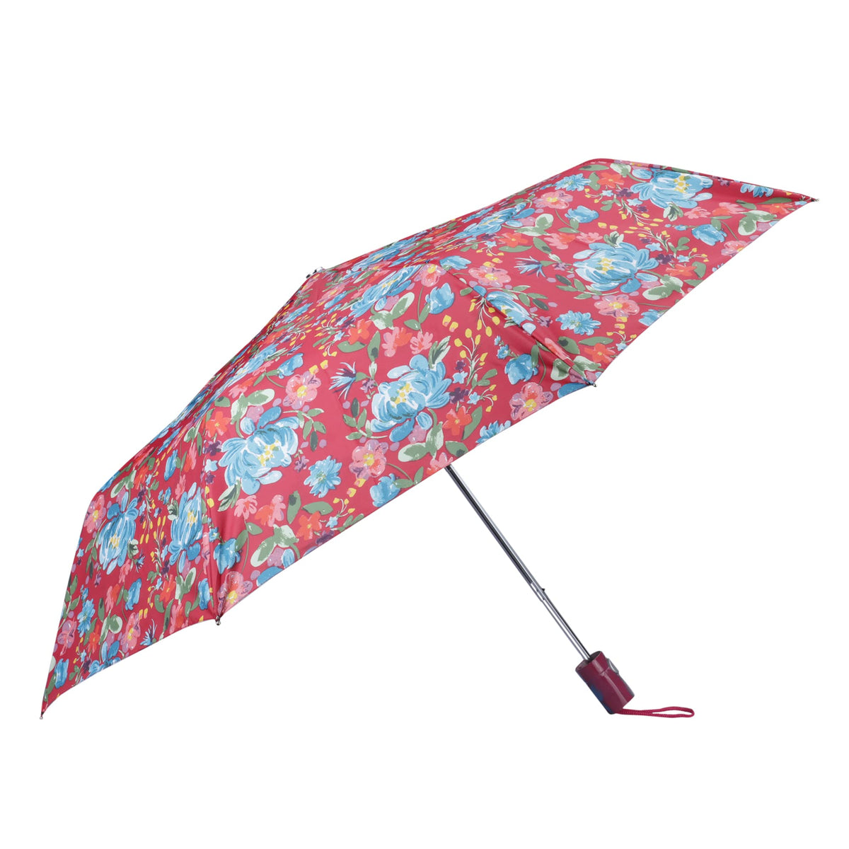 THE CLOWNFISH Umbrella Splash Series 3 Fold Auto Open Waterproof Water Repellent 190 T Immitation Nylon Double Coated Silver Lined Umbrellas For Men and Women (Red)