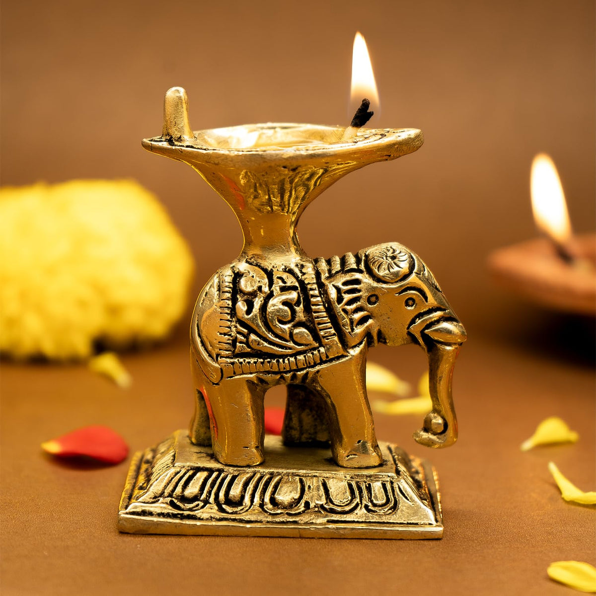Ekhasa 100% Pure Brass Tulsi Diya for Puja | Diyas for Home Decoration | Pital Deepam for Pooja | Brass Oil Lamps for Pooja | Agal Vilakku for Pooja | Puja Diya for Home Mandir | Deepak Kundulu Samai