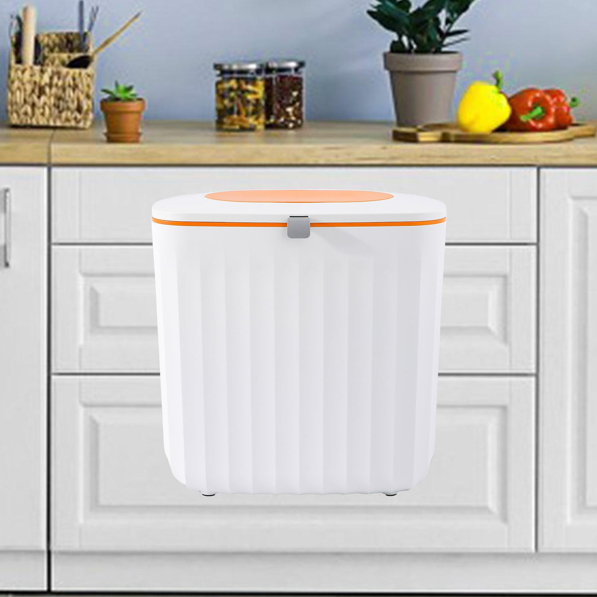 UMAI 8L Plastic Hanging Dustbin For Kitchen With Lid | 25x15x25cm | Wall Mounted Kitchen Trash Can | Under Sink Garbage Can | Garbage Bin | Dust bin For Bathroom Office | Hanging Dustbin