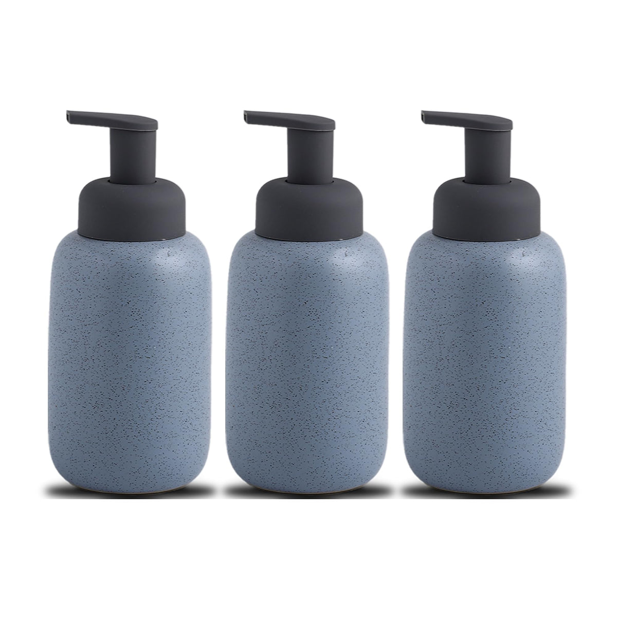 UMAI Foam Soap Dispenser | Stoneware | Ceramic Handwash Bottle for Kitchen | Soap Dispenser for Wash Basin | Bathroom Accessories (Pack of 3)