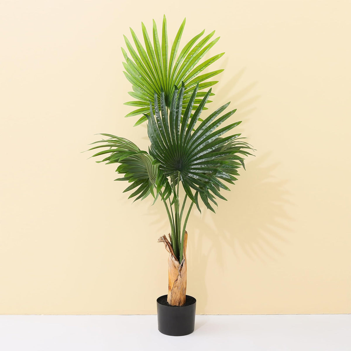 UMAI Artificial Plant with Pot 120cm Height | Scallop Tree | Green Leaves | Plastic Home Decor for Office Desk Bedroom Balcony - Natural Look Decorative Plant for Living Room and Table