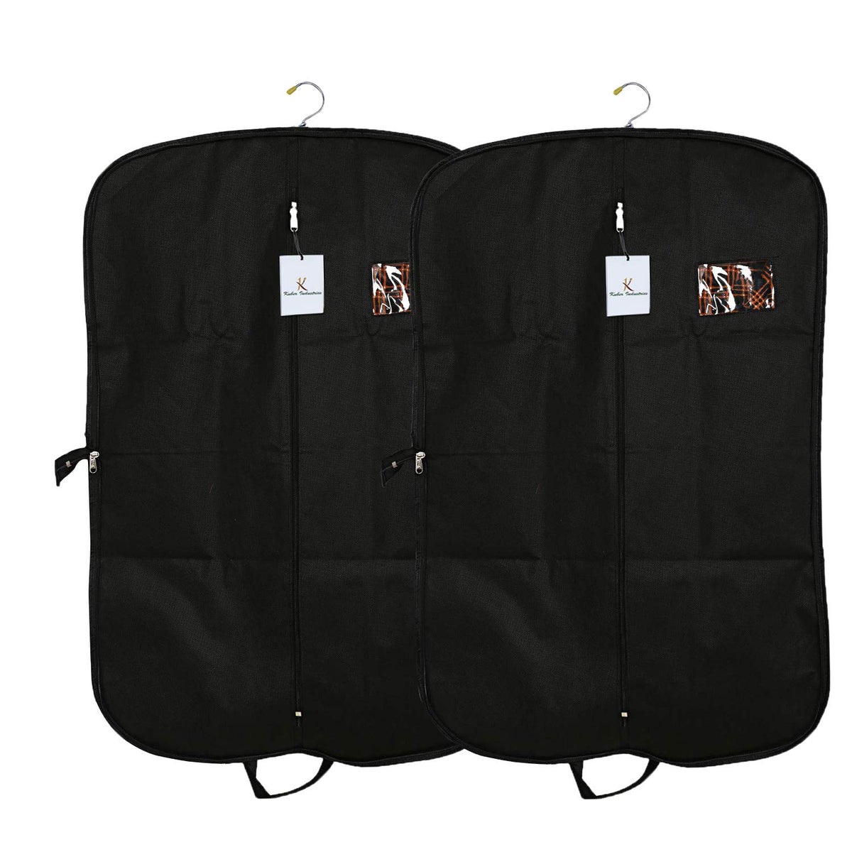 Kuber Industries Coat Cover|Foldable Blazer Cover|Suit Cover With Zipper Closure|Cloth Organizer For Dust Proof Jacket|Set of 2 Piece (Black)