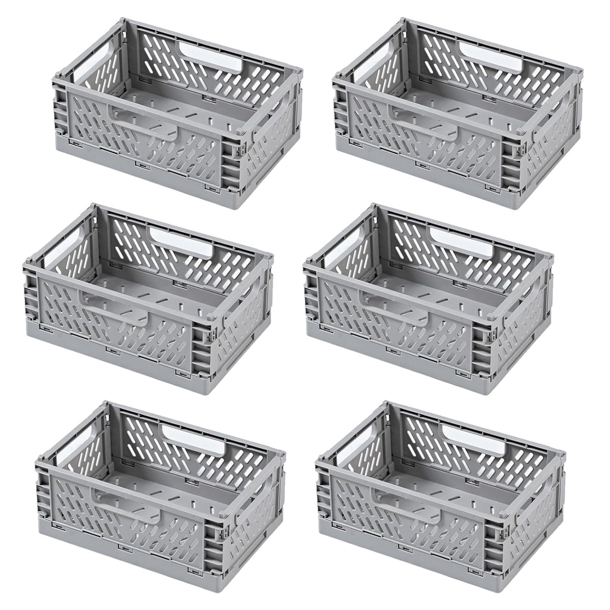 Kuber Industries Large Refrigerator Storage Crisper/Fridge Container without Lid-Pack of 6 (Grey)