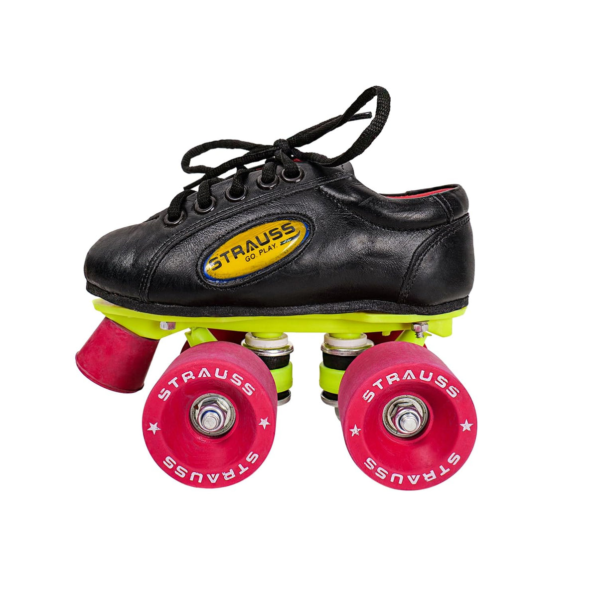 STRAUSS Gripper Skating Shoes | Fixed Body Roller Skates | Shoe Skate With Rubber Wheel |Ideal For Boys, Girls and Kids |Suitable For All Skill Level | Ideal For Seniors (15 Years Above) ,Size-8, (Red/Black)