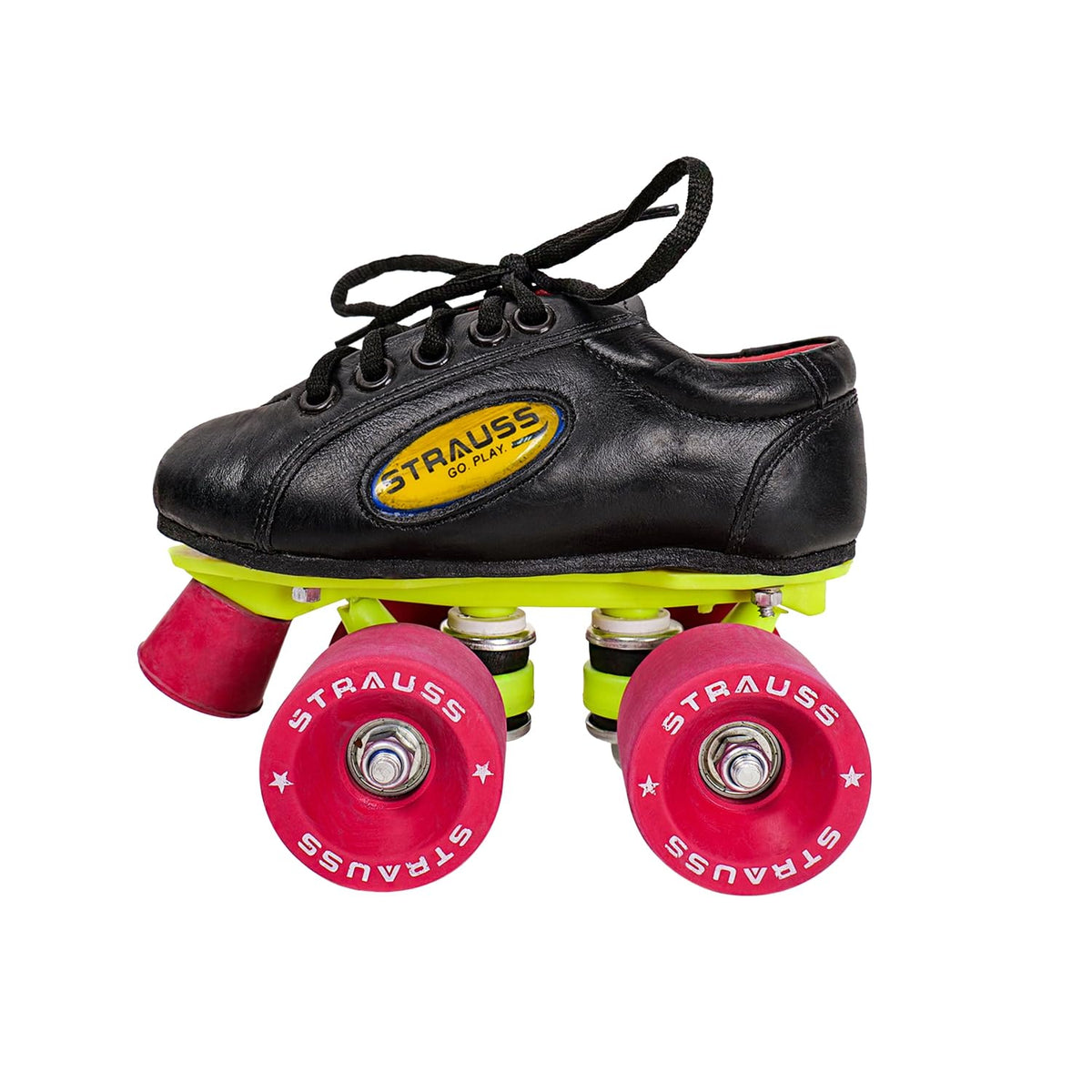 STRAUSS Gripper Skating Shoes | Fixed Body Roller Skates | Shoe Skate With Rubber Wheel |Ideal For Boys, Girls and Kids |Suitable For All Skill Level | Ideal For Kids (7-8 Years) , Size-13, (Red/Black)