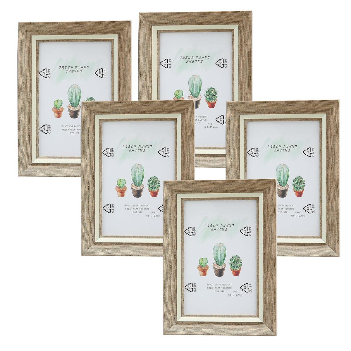 Kuber Industries Photo Frame For Home Décor|Use Horizontal & Vertical|Crystal Clear Glass|Perfect For Home, Office And Shop "11.6x16.7CM"-Pack of 5 (Natural)