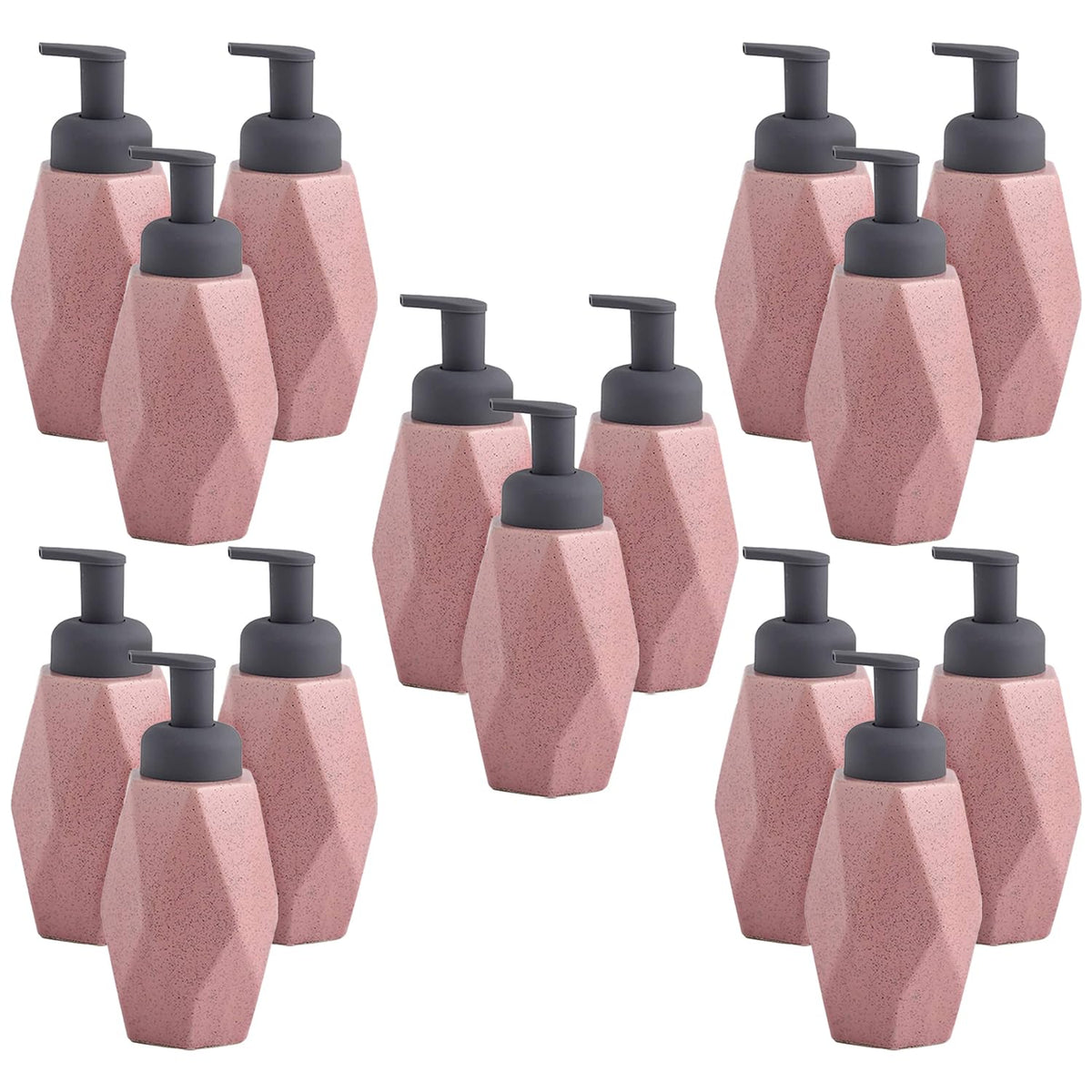 Kuber Industries Liquid Soap Dispenser | Handwash Soap Dispenser | Soap Dispenser for Wash Basin | Shampoo Dispenser Bottle | Bathroom Dispenser Bottle | 15 Piece | Pack of 5 | 400 ml | JY00014 | Pink