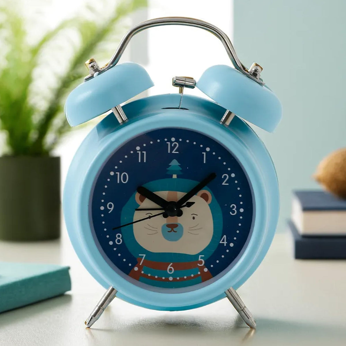 UMAI Alarm Clock with Night Light(16cm) |Alarm Clock for Students |Loud Alarm Clock for Heavy Sleepers |Mini Alarm Clock for Kids |Alarm Clock for Bedroom |Twin Bell Table Clock for Study Table-Blue