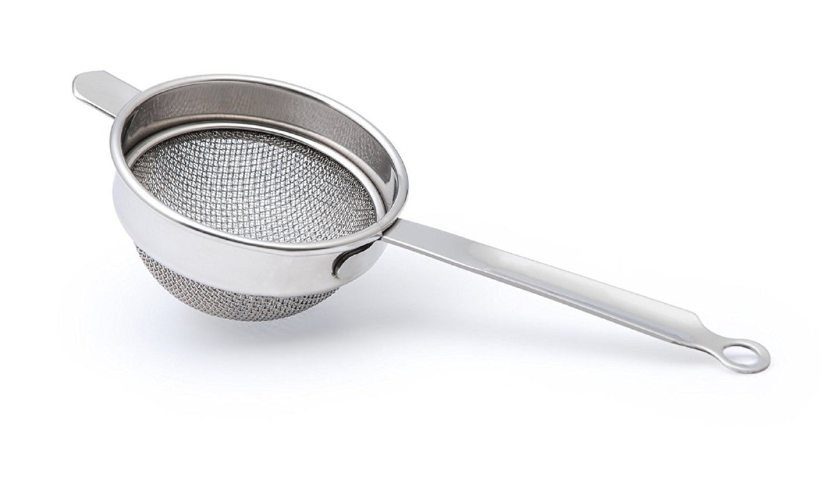 Kuber Industries Stainless Steel Double Mesh Tea Strainer Chalni 10 cm Diameter (Silver) (CTKTC01764)