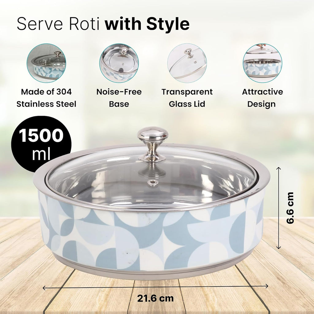 Kuber Industries Pack of 4 Stainless Steel Insulated Hotpot Roti Box w ...