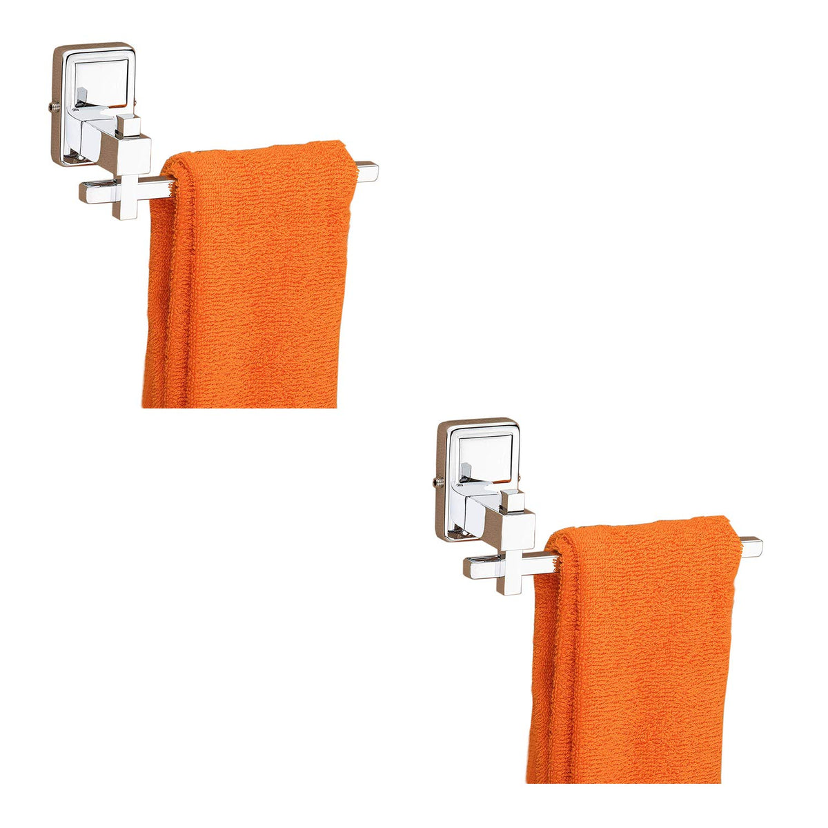 Plantex 304 Grade Stainless Steel Napkin Holder/Towel Holder/Towel Hanger for Kitchen/Towel Ring/Bathroom Accessories Pack of 2, Darcy (Chrome)