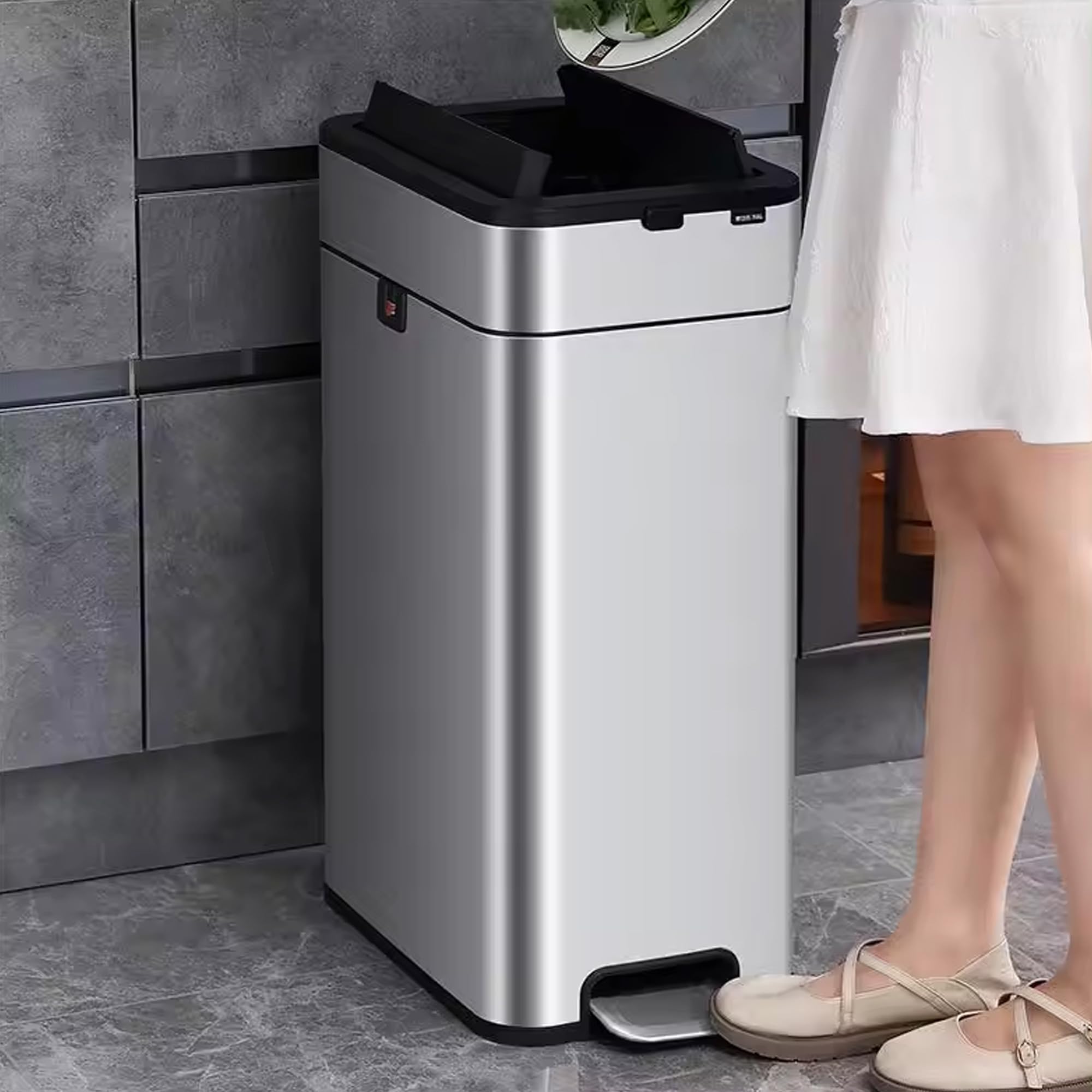Buy 20L Stainless Steel Pedal Dustbin - Soft Close | Silver ...