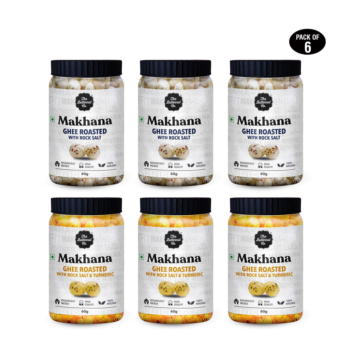 The Butternut Co. Flavored Makhana Assorted Pack - 60g x 6 Packs