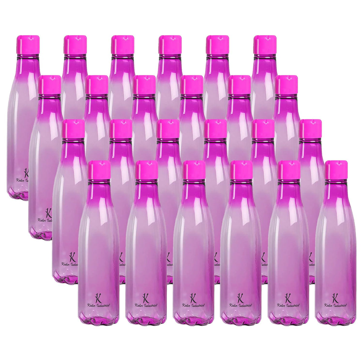 Kuber Industries BPA Free Plastic Water Bottles | Unbreakable, Leak Proof, 100% Food Grade Plastic | for Kids & Adults | Refrigerator Plastic Bottle Set of 4|Purple (Pack of 6)