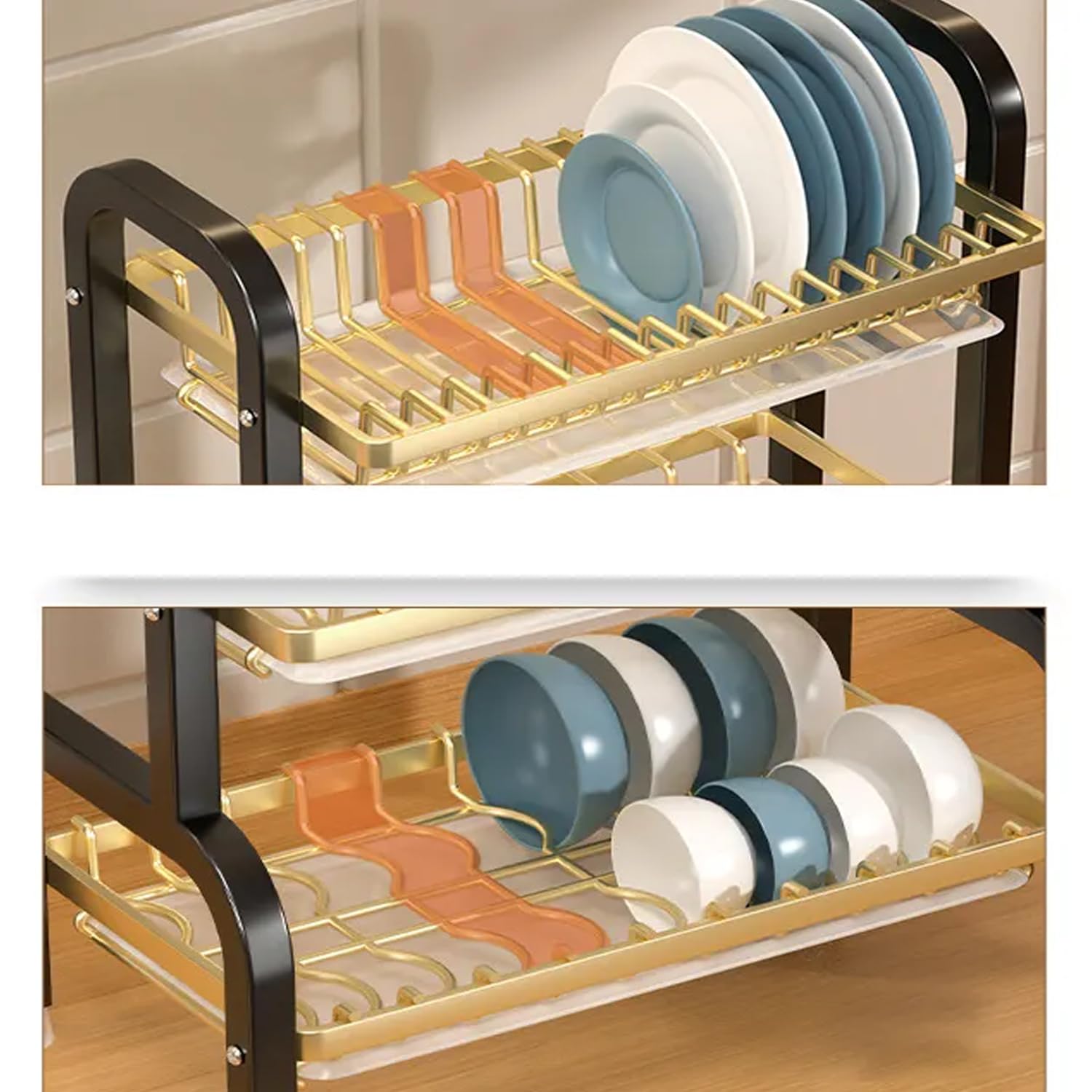 Kuber Industries 3-layer dish rack - fruit storage solution
