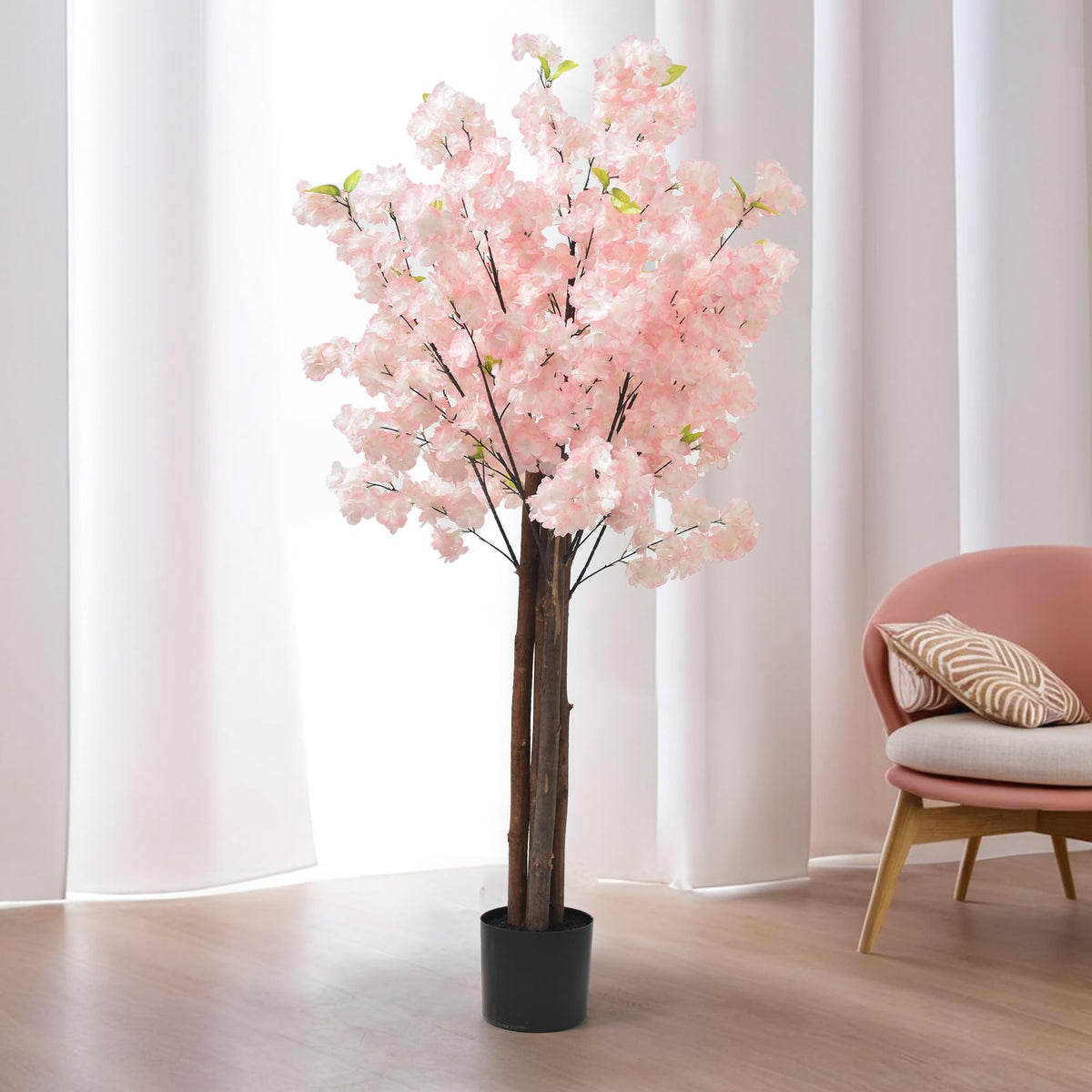 UMAI Cherry Tree Artificial Plant (4Ft) Artificial Plants for Home Decor | Home Decor Items for Living Room, Office, Reception, Hospital, Temple | Aesthetic Room Decor Items for Bedroom