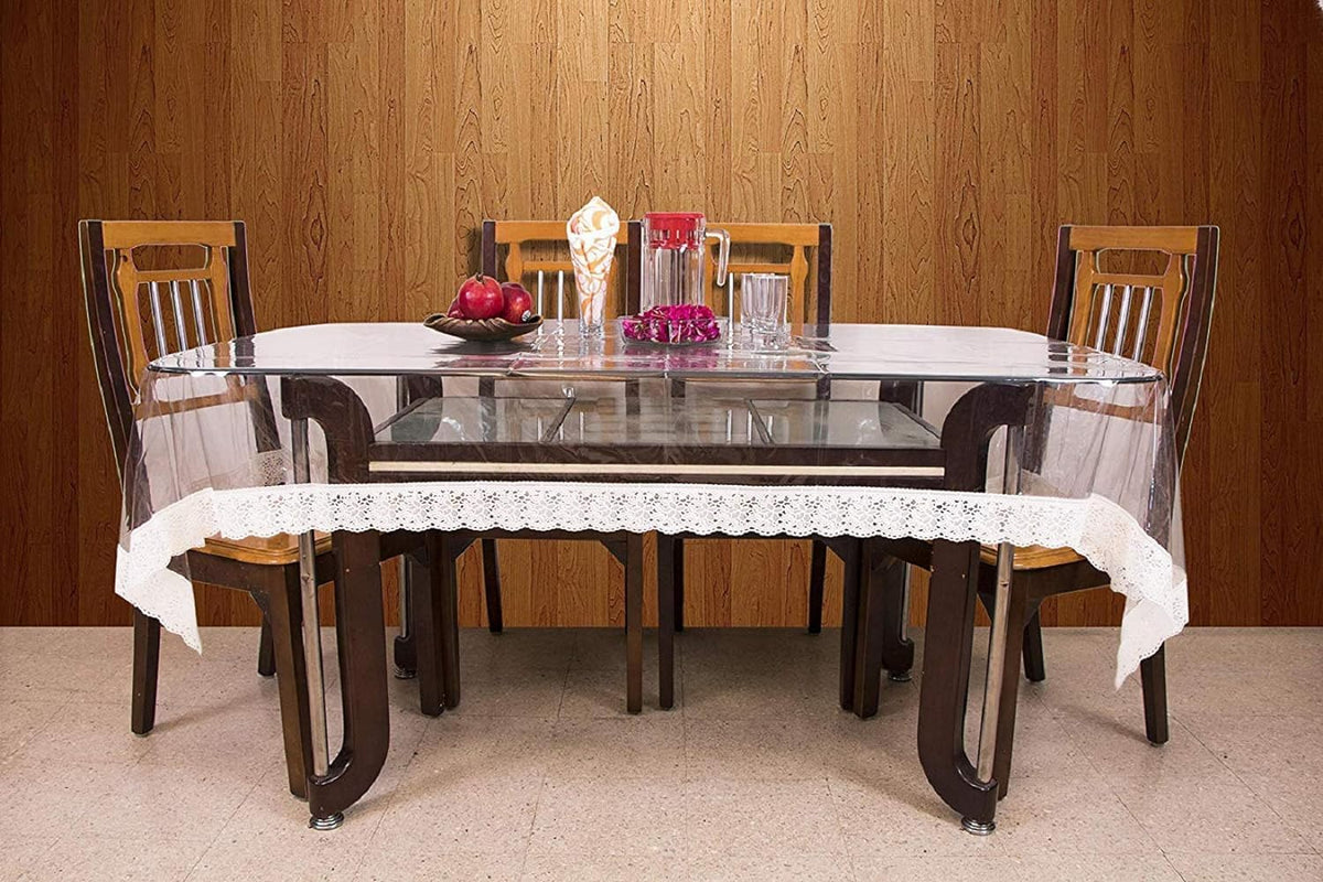 Kuber Industries Dining Table Cover 6 Seater|Table Cloth|Table Cover for Home, Restaurant|White