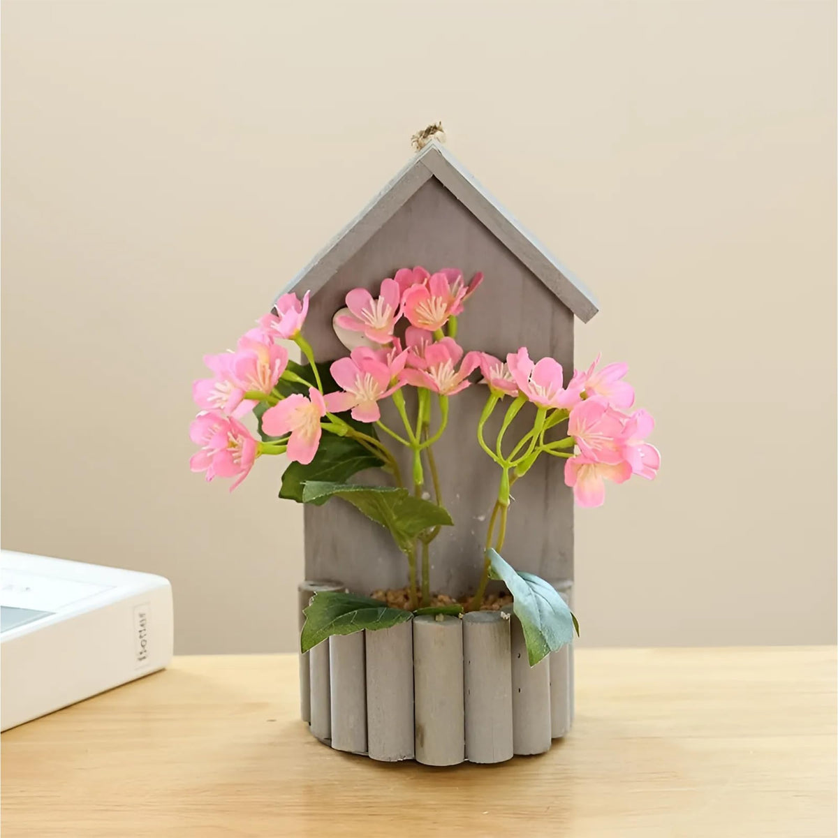 UMAI Artificial Flowers for Decoration with Pot| Spring Pink Hydrangea Flowers for Home Decor Items | Aesthetic Room Decor Items for Living Room, Bedroom |Fake Plants For Office, Reception |26 CM Long