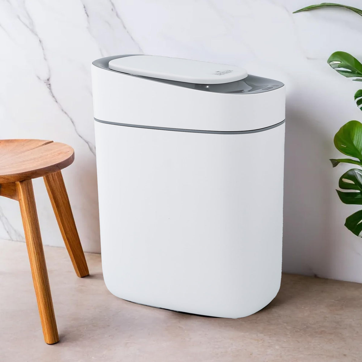 The Better Home 9L Waterproof Automatic Dustbin with Lid | Dustbin For Kitchen | Dustbin For Bathroom | Small Dustbin For Bedroom | Plastic Dustbin For Home & Office | CE & RoHS Certified | White