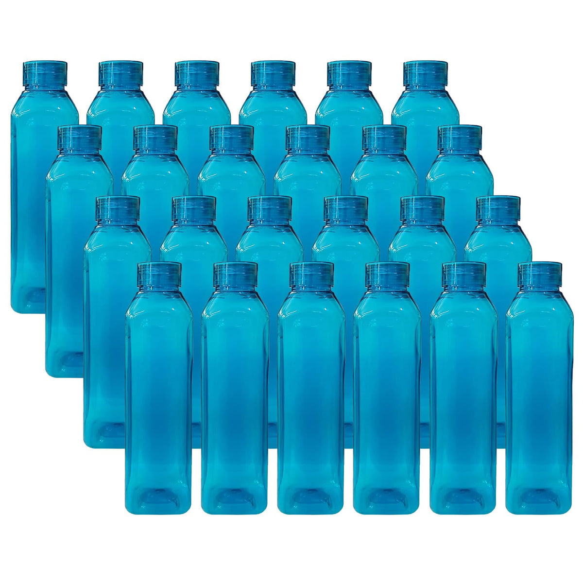 Kuber Industries BPA Free Plastic Water Bottles | Unbreakable, Leak Proof, 100% Food Grade Plastic | for Kids & Adults | Refrigerator Plastic Bottle Set of 6|Blue (Pack of 4)