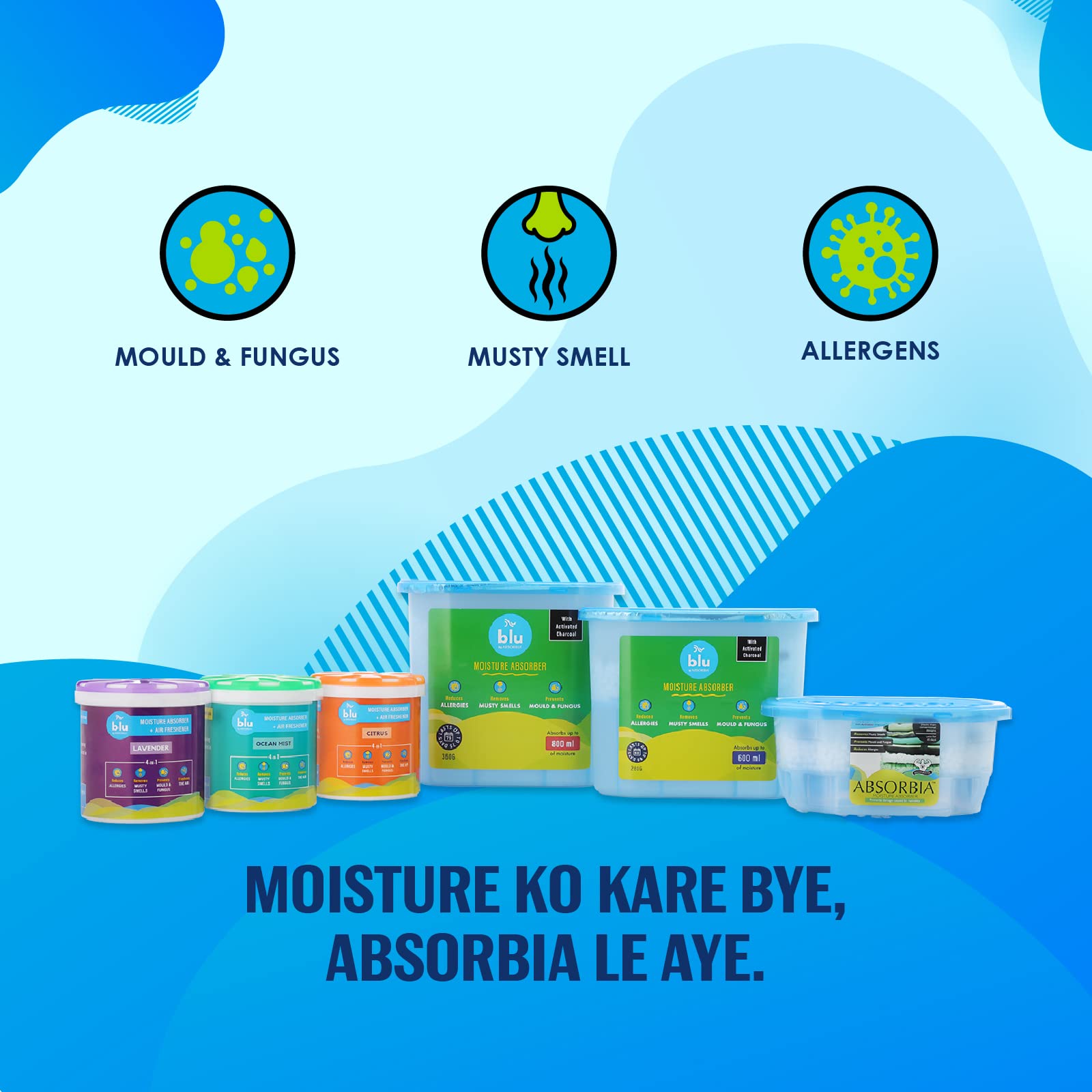 Absorbia Moisture Absorber - Dehumidifier for wardrobe closets