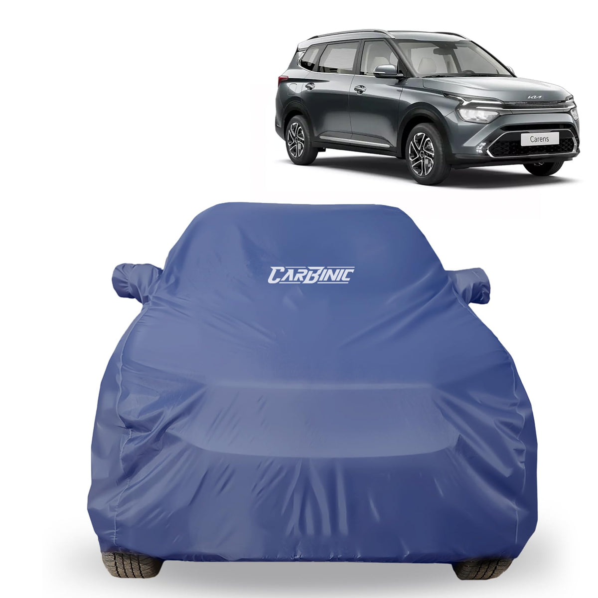 CARBINIC Car Body Cover for Hyundai Creta 2022 | Water Resistant, UV Protection Car Cover | Scratchproof Body Shield | All-Weather Cover | Mirror Pocket & Antenna | Car Accessories Dusk Blue