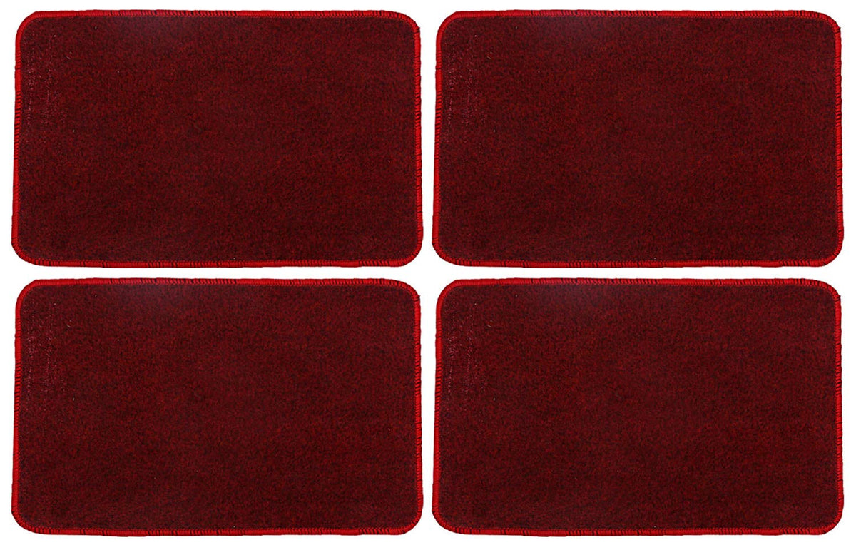 Kuber Industries Microfiber Anti Slip 4 Pieces Bath Mat 22"x14", Red - CTKTC21960