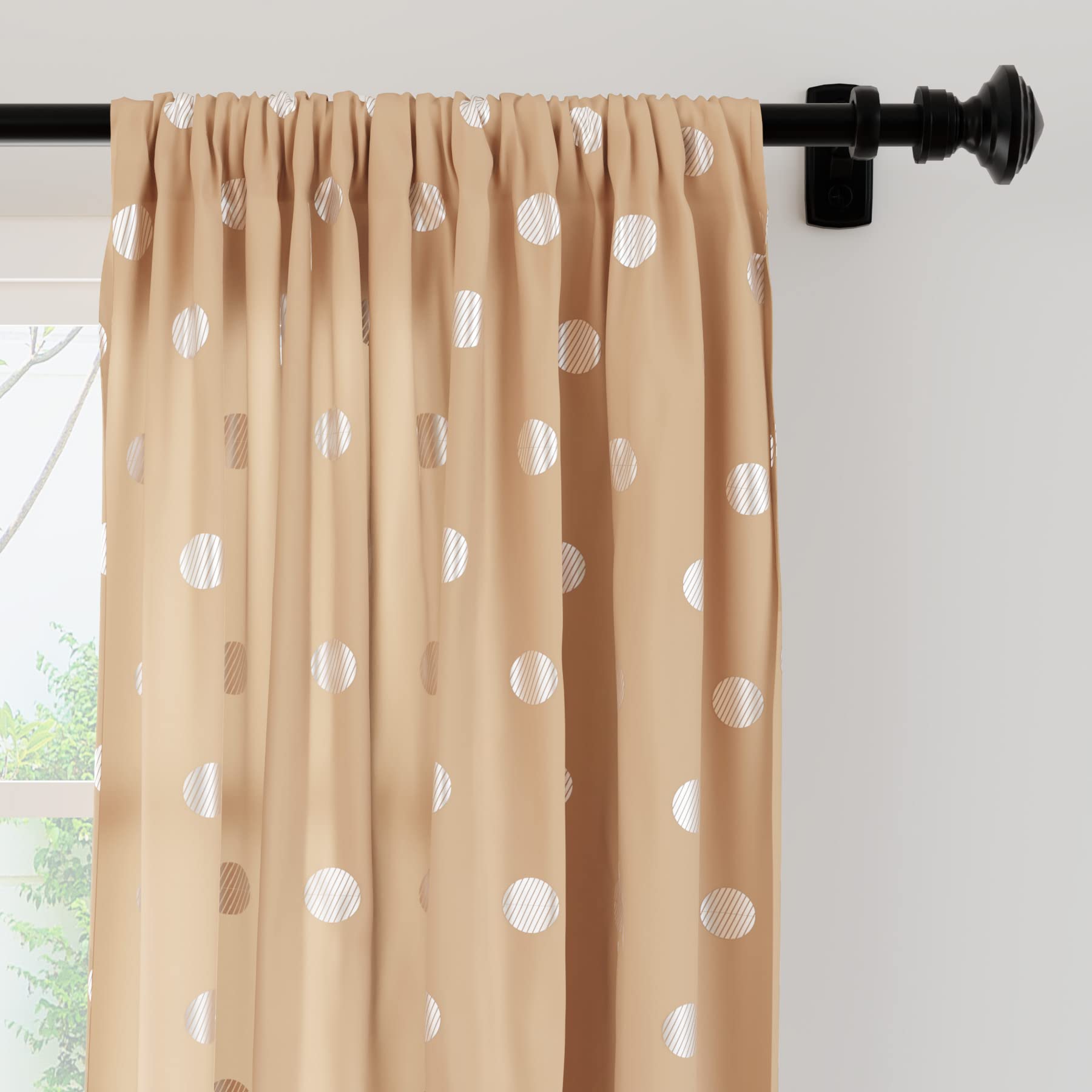 Encasa Homes printed curtains - Modern design for guest room