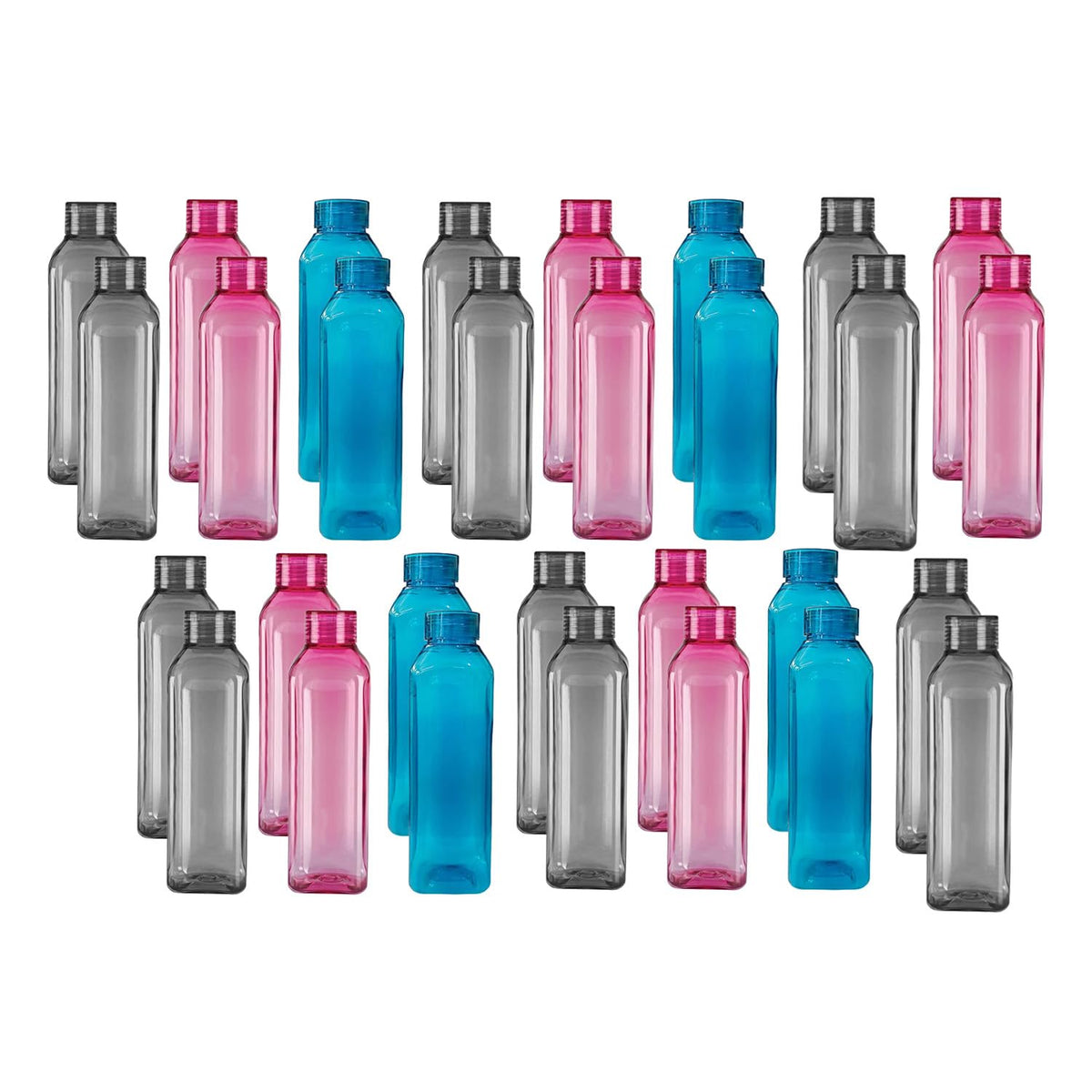 Kuber Industries BPA Free Plastic Water Bottles | Unbreakable, Leak Proof, 100% Food Grade Plastic | for Kids & Adults | Refrigerator Plastic Bottle Set of 6|Assorted (Pack of 5)