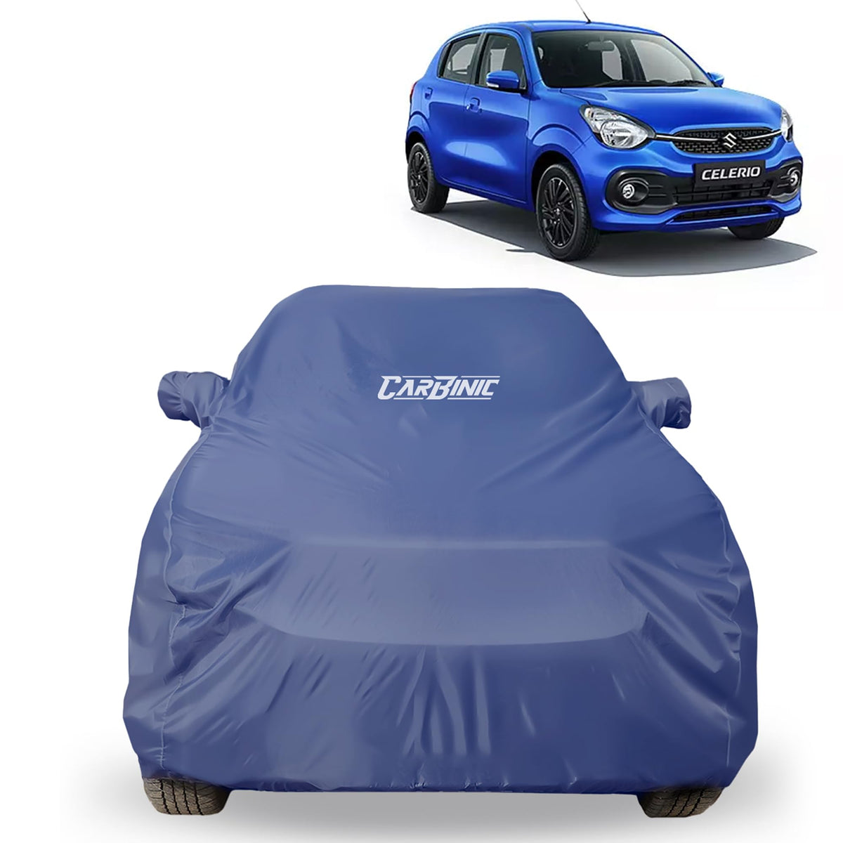 CARBINIC Car Body Cover for Hyundai Venue 2019 | Water Resistant, UV Protection Car Cover | Scratchproof Body Shield | All-Weather Cover | Mirror Pocket & Antenna | Car Accessories Dusk Blue