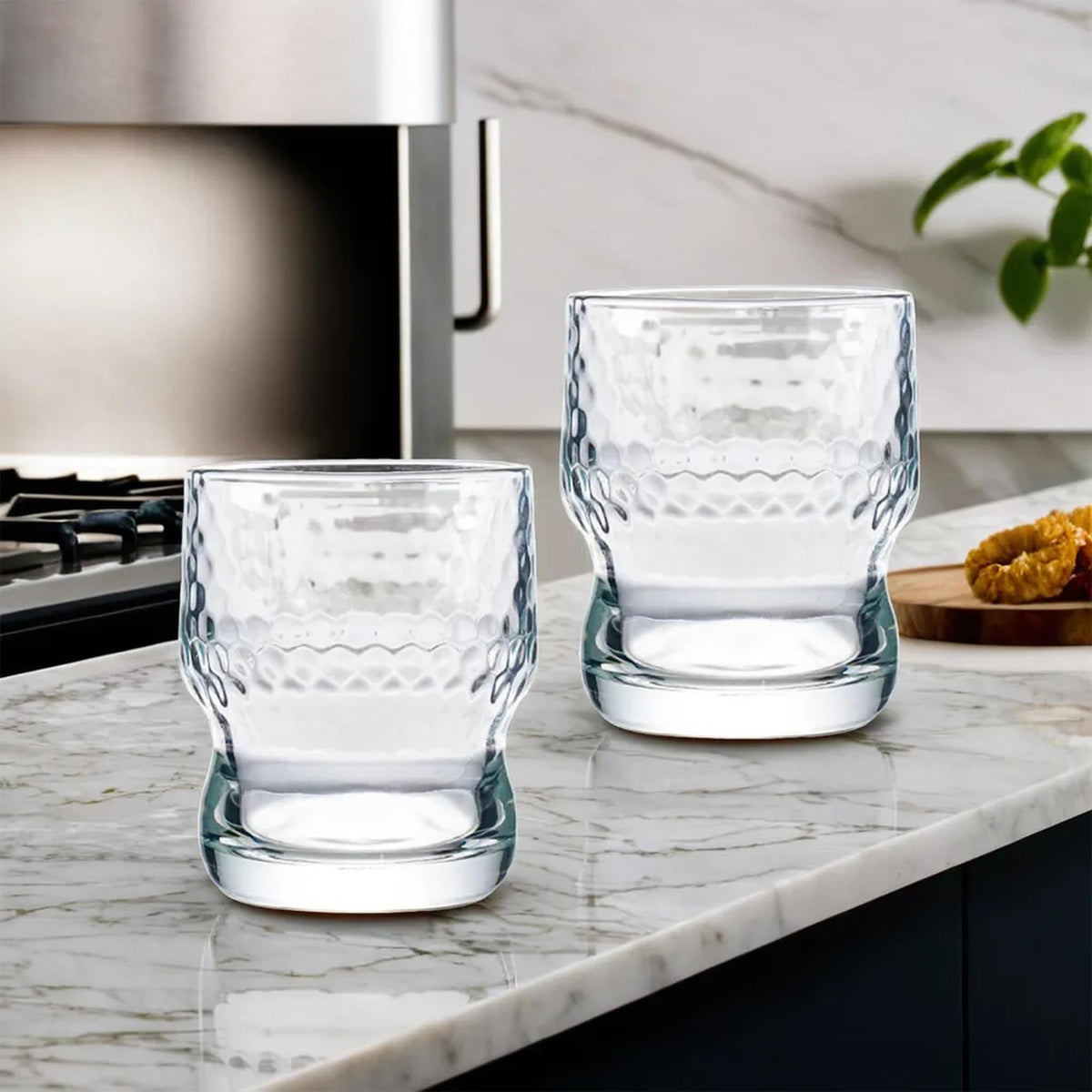 UMAI Water Glasses Set of 2 (300ml Each) | Juice Glasses | Lead Free Drinking Glasses | Kitchen Gift Items | Cold Drink Glass | Cocktail Glass | Kaanch Ke Glass | Housewarming Gifts | Gift for Men