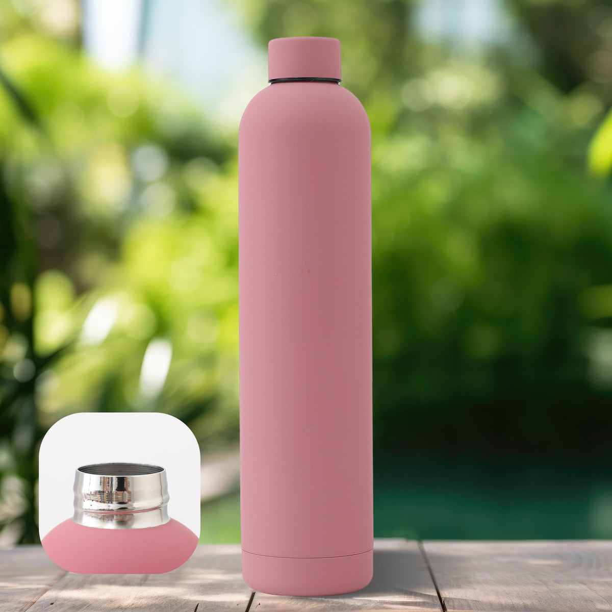 The Better Home 1000 ml Stainless Steel Vacuum Insulated Water Bottle with Smooth Rubber Finish | Keeps Contents Cold/Warm Upto 6-12 Hours | Thermos Bottle | BPA Free | Gym | Office | Travel | Pink