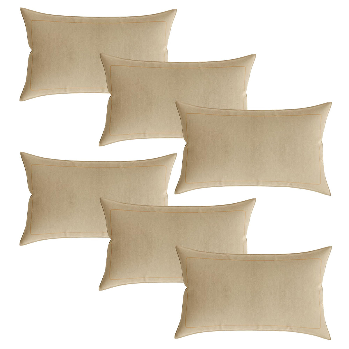Kuber Industries Pillow Cover | Cotton Pillow Cover | Pillow Cover for Bedroom | Cushion Pillow Cover for Living Room | Plain Border Pillow Cover Set | Set of 6 | Cream