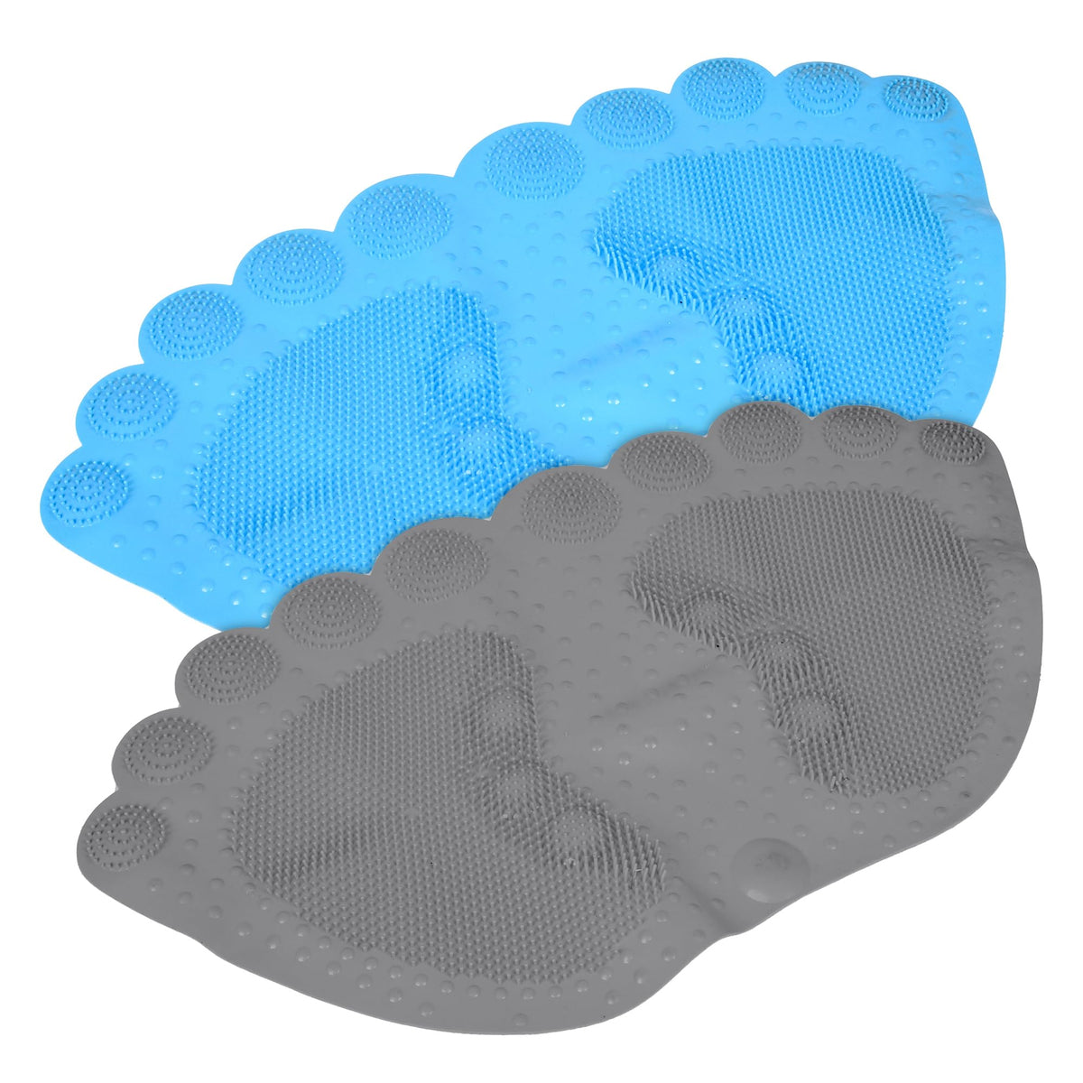 Kuber Industries Bath Mat | PVC Bathroom Mat | Shower Bath Mat | Foot Shape Bath Tub Mat | Foot Massager Mat | Anti-Skid Floor Mat | Shower Mat | Pack of 2 | Multi