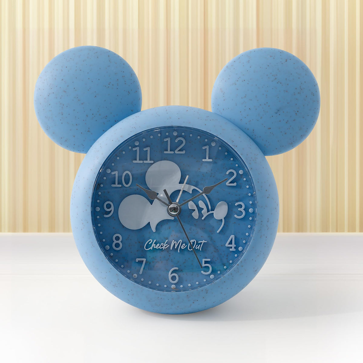 UMAI Alarm Clock (15cm) | Alarm Clock for Students | Loud Alarm Clock for Heavy Sleepers | Mini Alarm Clock for Kids | Alarm Clock for Bedroom | Mickey Mouse Shaped Table Clock for Study Table - Blue