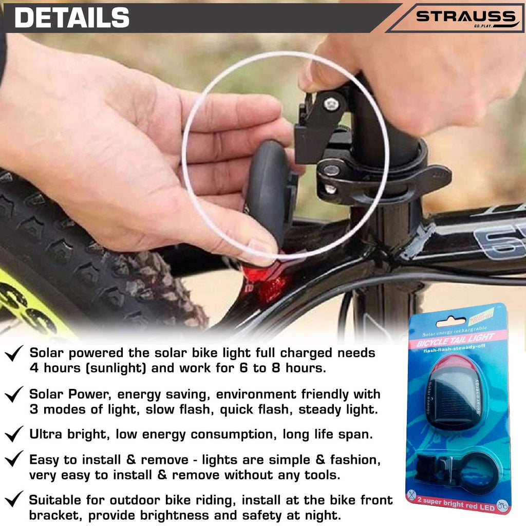Bicycle Solar Tail Light | Cycle Back Light | Cycle Rear Light (Pack ...