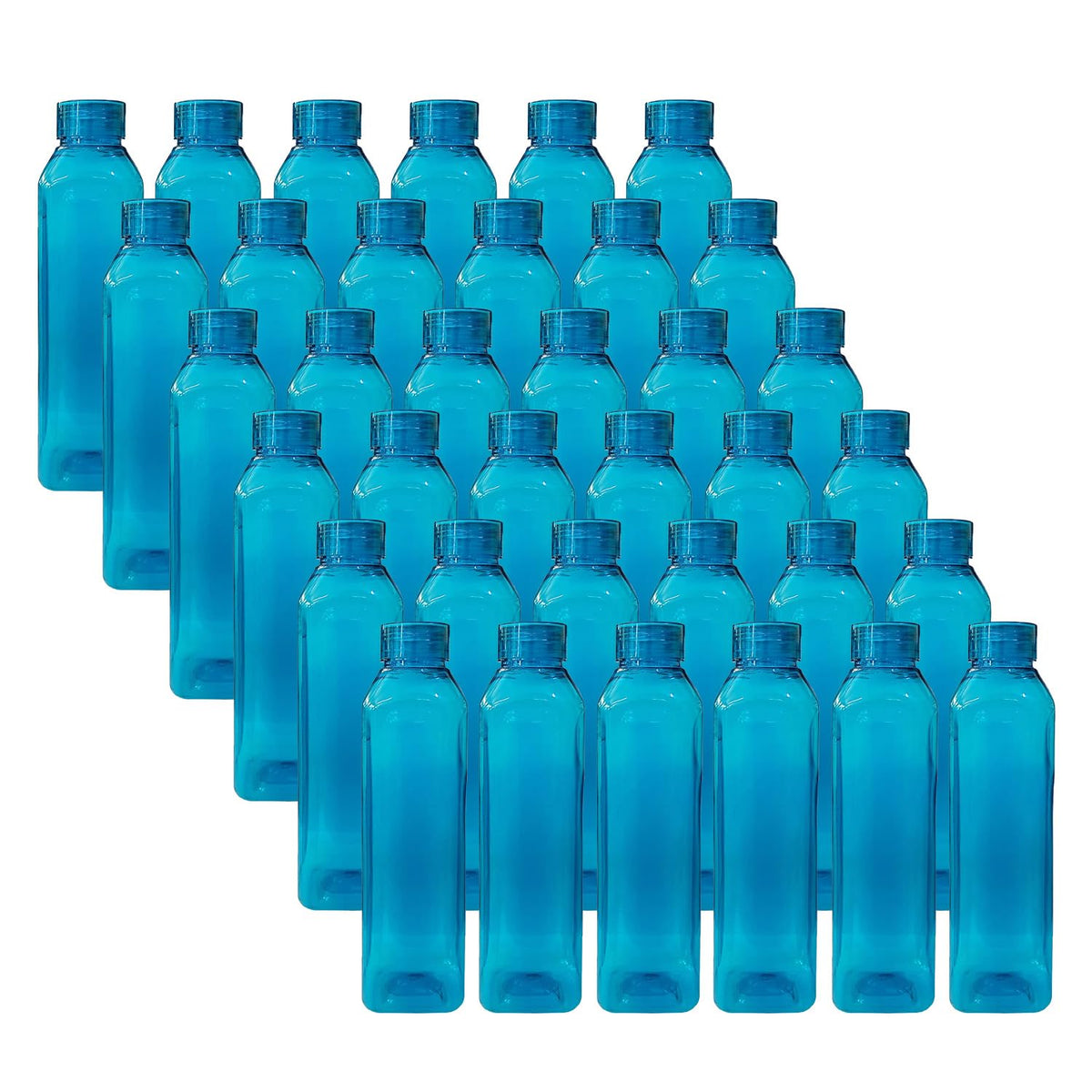 Kuber Industries BPA Free Plastic Water Bottles | Unbreakable, Leak Proof, 100% Food Grade Plastic | for Kids & Adults | Refrigerator Plastic Bottle Set of 6|Blue (Pack of 6)